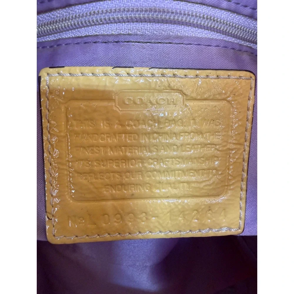 Coach Op Art Maggie Shoulder Bag Mustard‎ Yellow Jacquard Patent Leather 14264